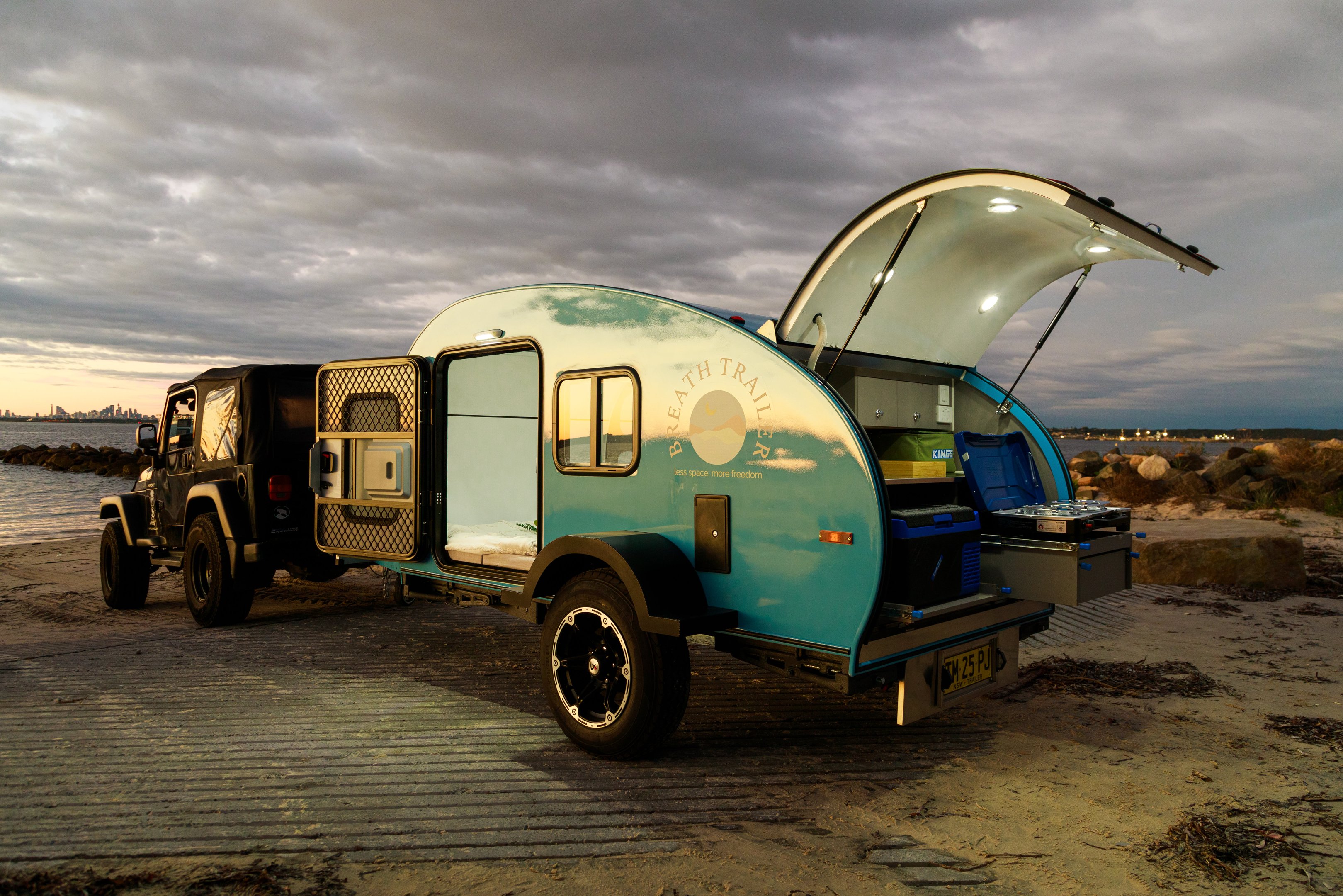 Breath Trailer at sunset